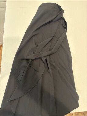 Black Wrap Skirt with Side Tie